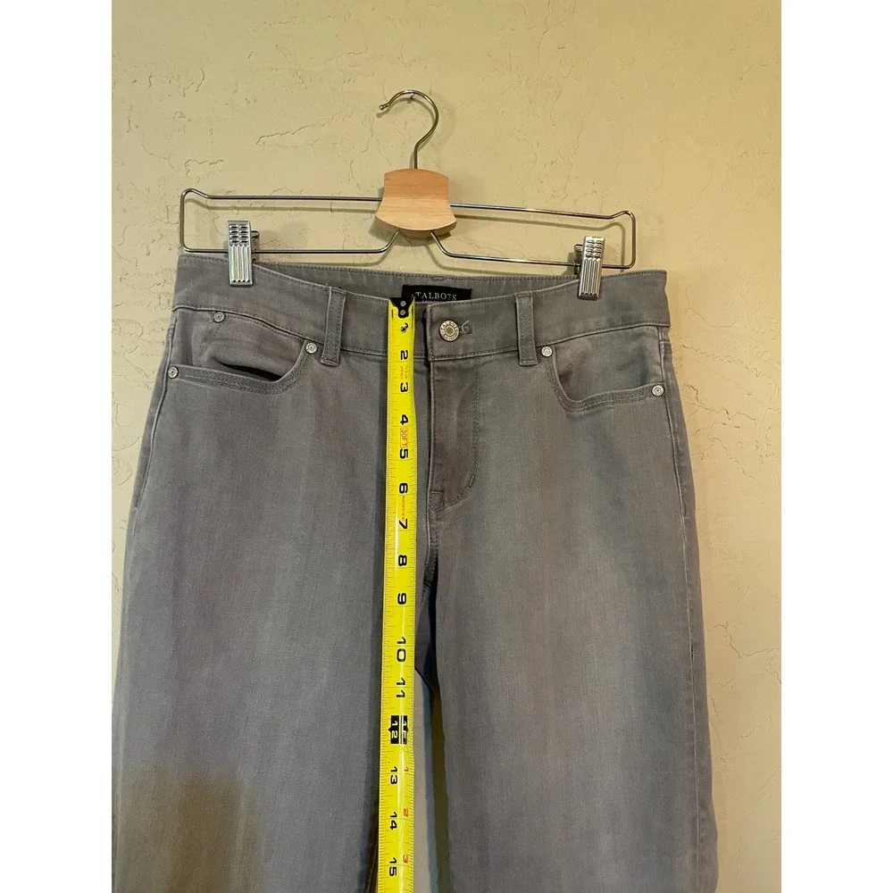 Talbots Flawless Five-Pocket Boyfriend Jeans Grey‎ Mid Rise Size 4 Stretch Denim